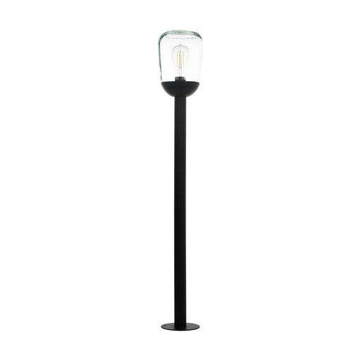 IP44 Outdoor Bollard Light Black Aluminium & Glass 1 x 60W E27 Bulb Lamp Post Loops