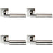 4x PAIR Square Cut Mitred Bar Handle Concealed Fix Polished & Satin Steel Loops