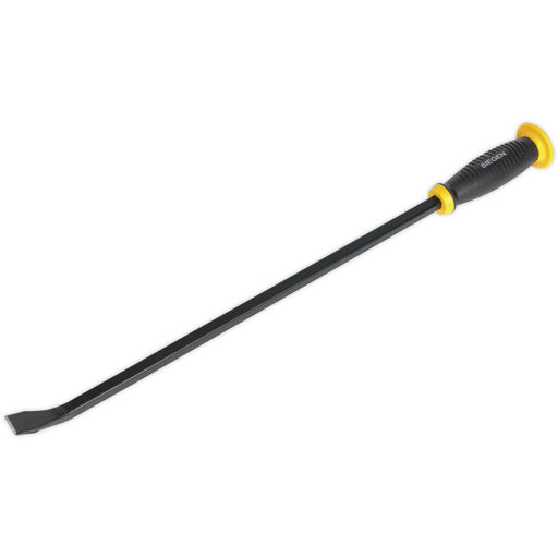 610mm Angled Pry Bar with Hammer Cap - Heat Treated Steel Shaft - Soft Grip Loops