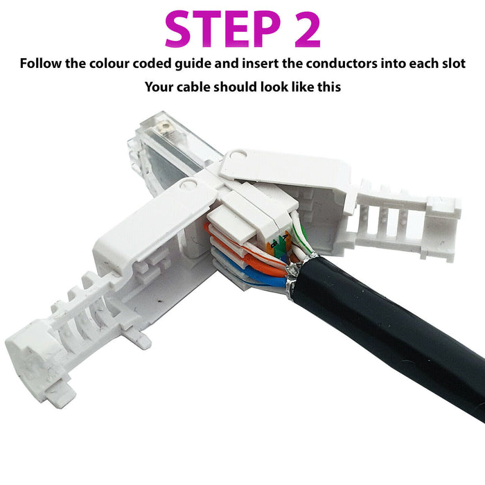 20x RJ45 CAT6a Tool-less Connectors & Boot - UTP Ethernet Plugs - NO CRIMP TOOL Loops