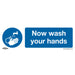 10x NOW WASH YOUR HANDS Health & Safety Sign - Rigid Plastic 300 x 100mm Warning Loops