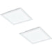 2 PACK Wall / Ceiling Light White Aluminium 300mm Square Panel 16W LED 4000K Loops