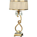 Esher Luxury Table Lamp Brass Crystal Beige Round Shade Traditional Bulb Holder Loops