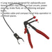 Remote Action Button Clip Pliers - Long Reach Flexible Cable - Compact Head Loops