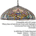 Tiffany Glass Hanging Ceiling Pendant Light Large Bronze Feature Shade i00067 Loops