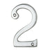 Polished Chrome Door Number 2 75mm Height 4mm Depth House Numeral Plaque Loops