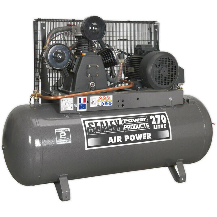 270 Litre Belt Drive Air Compressor - 3 Phase 7.5hp Motor - Triple Cylinder Pump Loops