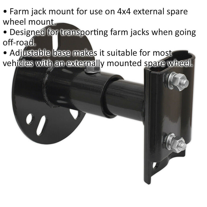 Farm Jack Wheel Mount Bracket - External Spare Wheel Mounting - Farm Jack Loops