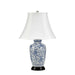 Table Lamp Chinese Porcelain Blue & White Wooden Base Blue LED E27 60W Loops