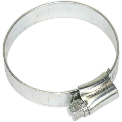 30 PACK Zinc Plated Hose Clip - 35 to 51mm Diameter - External Pressed Threads Loops