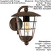 IP44 Outdoor Wall Light Brown Fisherman Lantern 1 x 60W E27 Bulb Porch Lamp Loops