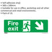 10x FIRE EXIT DOWN RIGHT Health & Safety Sign Self Adhesive 300 x 100mm Sticker Loops