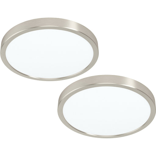 2 PACK Ceiling Light Satin Nickel 285mm Round Surface Mounted 20W LED 3000K Loops