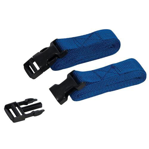 2 Piece 2m x 25mm Clip Buckle Straps Set For Securing Loads To Roof Racks Loops