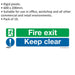 10x FIRE EXIT KEEP CLEAR Health & Safety Sign Rigid Plastic 600 x 200mm Warning Loops