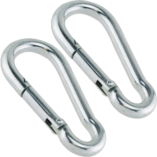 2 PACK 5mm Quality Stainless Steel Carbine Wire Rope Clip Hook Carabina Loops
