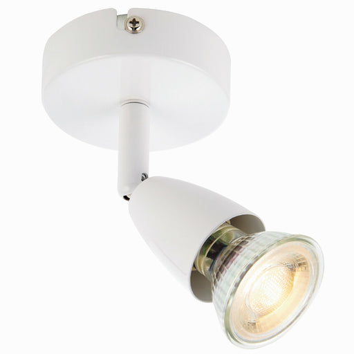 LED Adjustable Ceiling Spotlight Gloss White Single GU10 Dimmable Downlight Loops