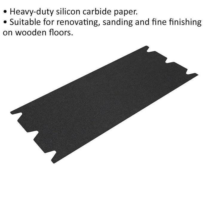 25 PACK Floor Sanding Sheet - 205 x 470mm - 240 Grit - Silicone Carbide Paper Loops