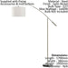 Floor Lamp Light Satin Nickel Shade White Fabric Hoop & Loop Tape Bulb E27 1x60W Loops