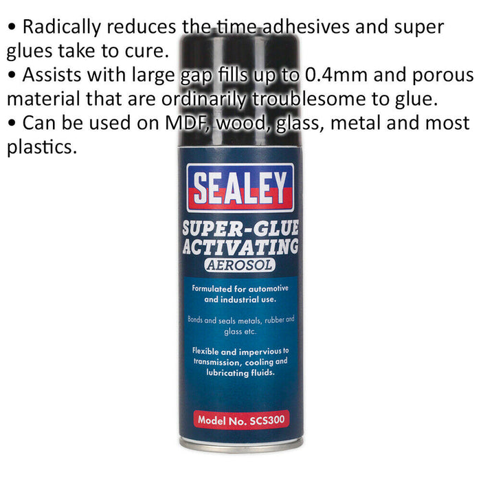 6 PACK 200ml Super Glue Activating Aerosol - Large Gap Fill - Adhesive Glue Cure Loops