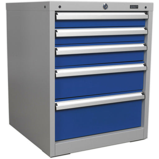 5 Drawer Industrial Cabinet - High Quality Lock - Heavy Duty Drawer Slides Loops