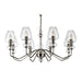 8 Bulb Chandelier Highly Polished Nickel Finish Clear Glass Shades LED E14 40W Loops