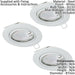 3 PACK Flush Ceiling Downlight White Steel 3 x 5W GU10 Adjustable Bulb Loops