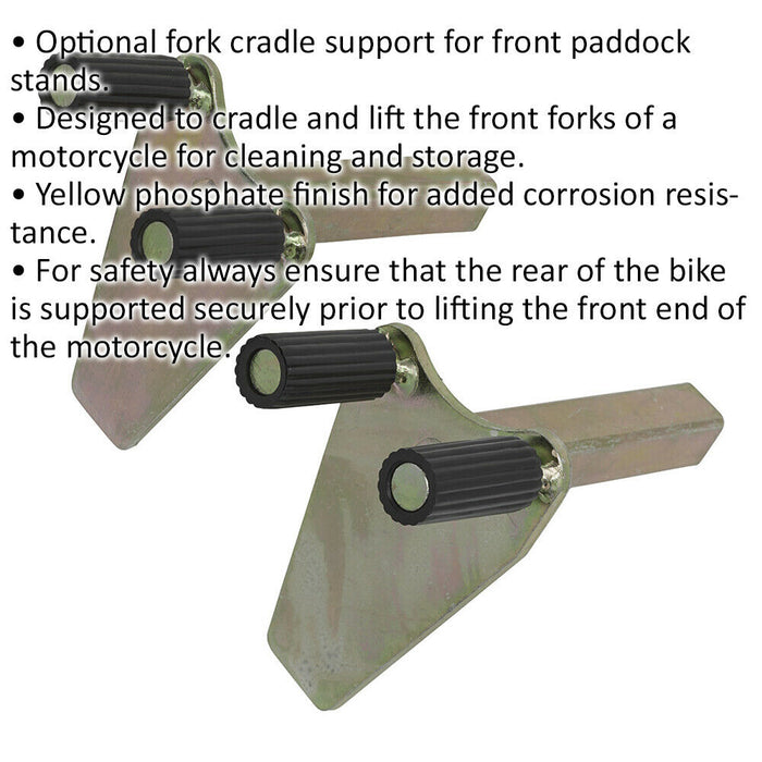 2 PACK Fork Cradle Supports for Front Paddock Stands - Motorcycle Storage Stand Loops