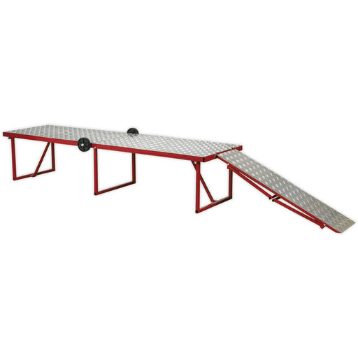 Folding Motorcycle Workbench - 360kg Capacity - 460m Height - Portable Pit Table Loops