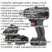 20V Brushless Impact Wrench Kit - 300Nm Torque - Includes 2 Batteries & Charger Loops