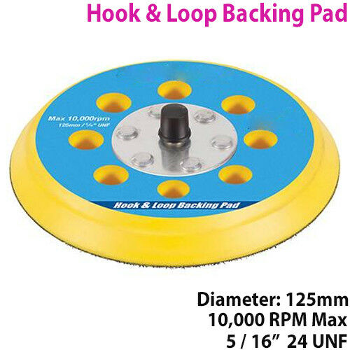 5" (125mm) Dual Action Hook & Loop Backing Pad Orbital Sanding/Polish Disc Plate Loops