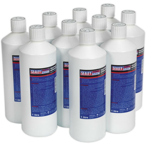 10 PACK Carpet Upholstery Detergent - 1 Litre - Valeting Cleaning Liquid Shampoo Loops