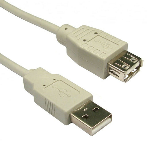 1m USB A Male To Female Extension Laptop PC Cable Beige Lead 2.0 Plug Adapter Loops
