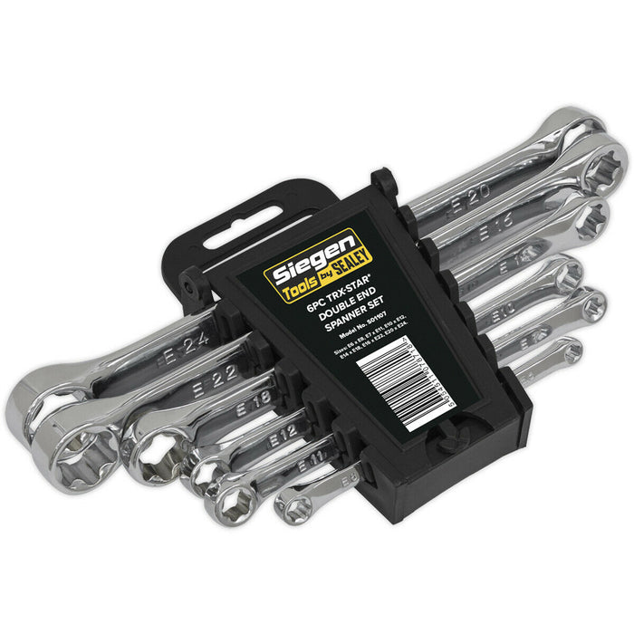 6 PACK Double Ended TRX STAR Spanner Set - Vehicle Fasteners TORX - Drop Forged Loops