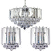 3 Lamp Ceiling & 2x Matching Wall Light Pack Small Chrome Pendant Acrylic Shade Loops