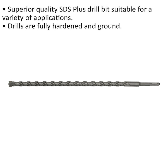 18 x 450mm SDS Plus Drill Bit - Fully Hardened & Ground - Smooth Drilling Loops