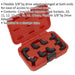 9 Piece Injector Pipe Socket Set - Flexible 3/8" Sq Drive - Crows Foot Injector Loops