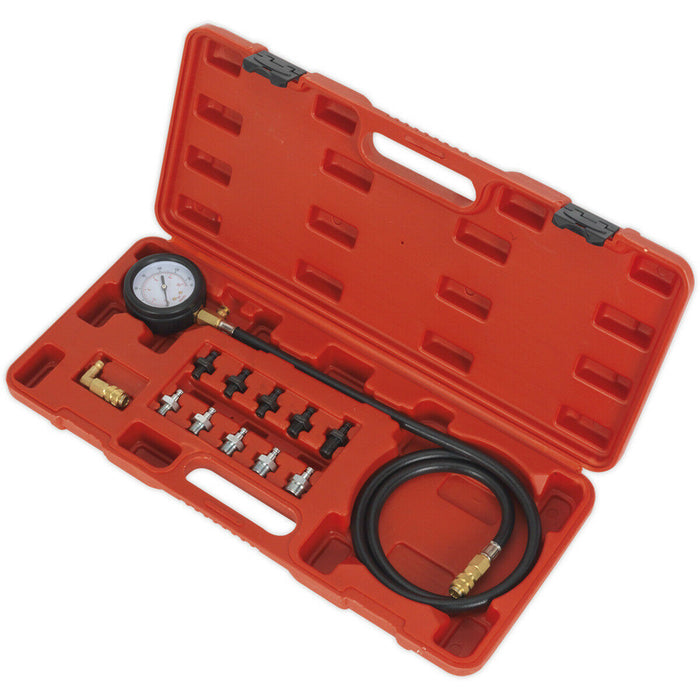 12 Piece Oil Pressure Test Kit - 65mm Gauge - Oil Pump Pressure - Quick Coupling Loops