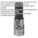 8mm Forged Hex Socket Bit - 1/4" Square Drive - Chrome Vanadium Wrench Socket Loops