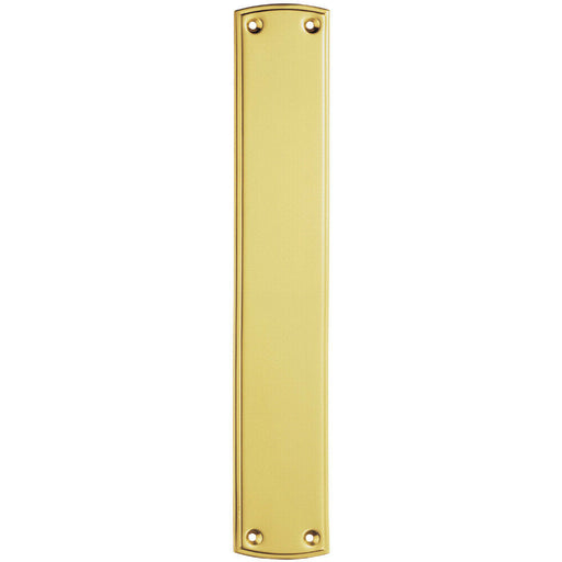Large Ornate Door Finger Plate with Stepped Border 382 x 65mm Polished Brass Loops