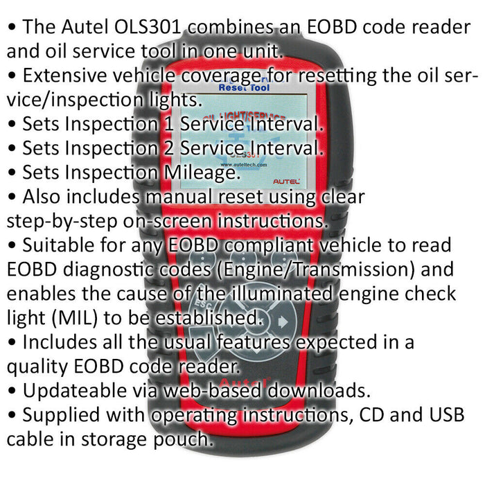 EOBD Code Reader - Oil & Service Reset Tool - Automotive Diagnostic Tool Loops