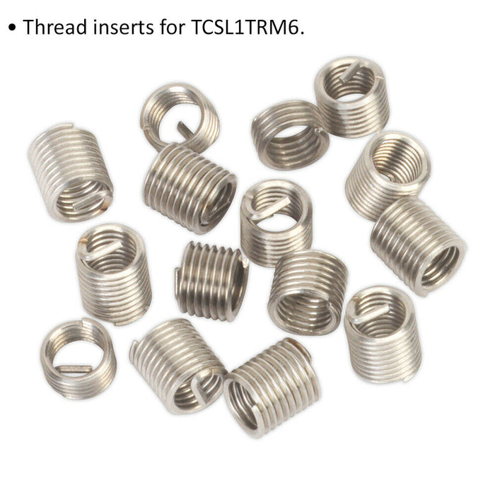 15 PACK Thread Inserts - M6 x 1mm - Suitable for ys10451 Thread Repair Kit Loops