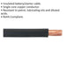 10m Automotive Starter Cable - 170 Amp - Single Core - Copper Conductor - Black Loops