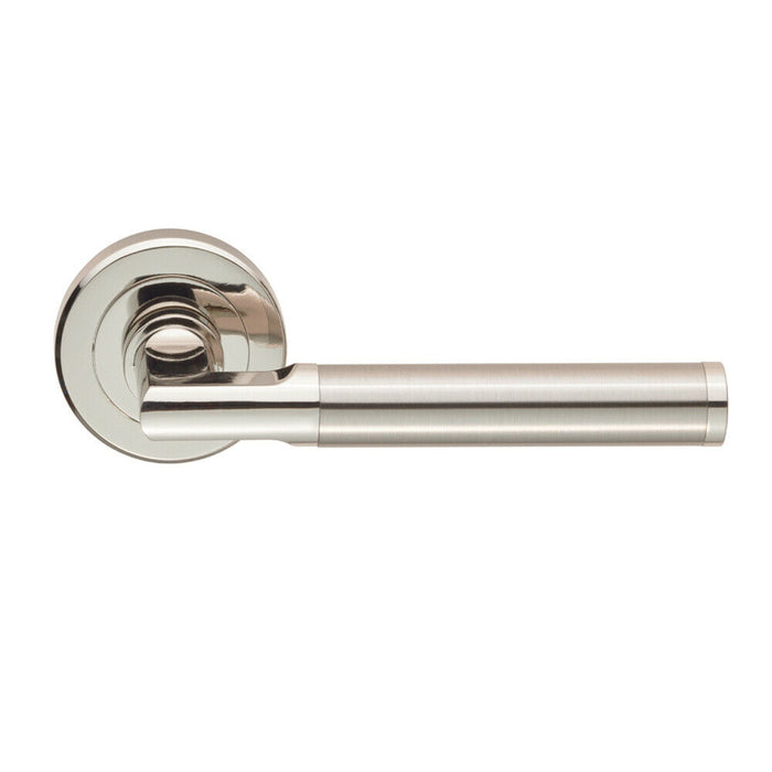 PAIR Sectional Round Bar with Mitred Corner Concealed Fix Polished Satin Nickel Loops