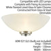 Dimmable LED Wall Light Satin Chrome White Line Pattern Glass Shade Dome Lamp Loops