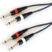 PRO 0.3m Dual 6.35mm Mono Jack Plug Cable 2x ¼" Male Guitar Microphone Patch Loops