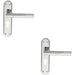 2x Round Bar Lever on Euro Lock Backplate Door Handle 180 x 40mm Polished Chrome Loops