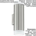 IP44 Outdoor Up & Down Wall Light Stainless Steel 2x 3W GU10 Bulb Porch Lamp Loops