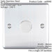 1 Gang 400W 2 Way Rotary Dimmer Switch SATIN STEEL Light Dimming Wall Plate Loops