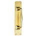 One Piece Door Pull Handle on Backplate 297mm Length Polished Brass Loops